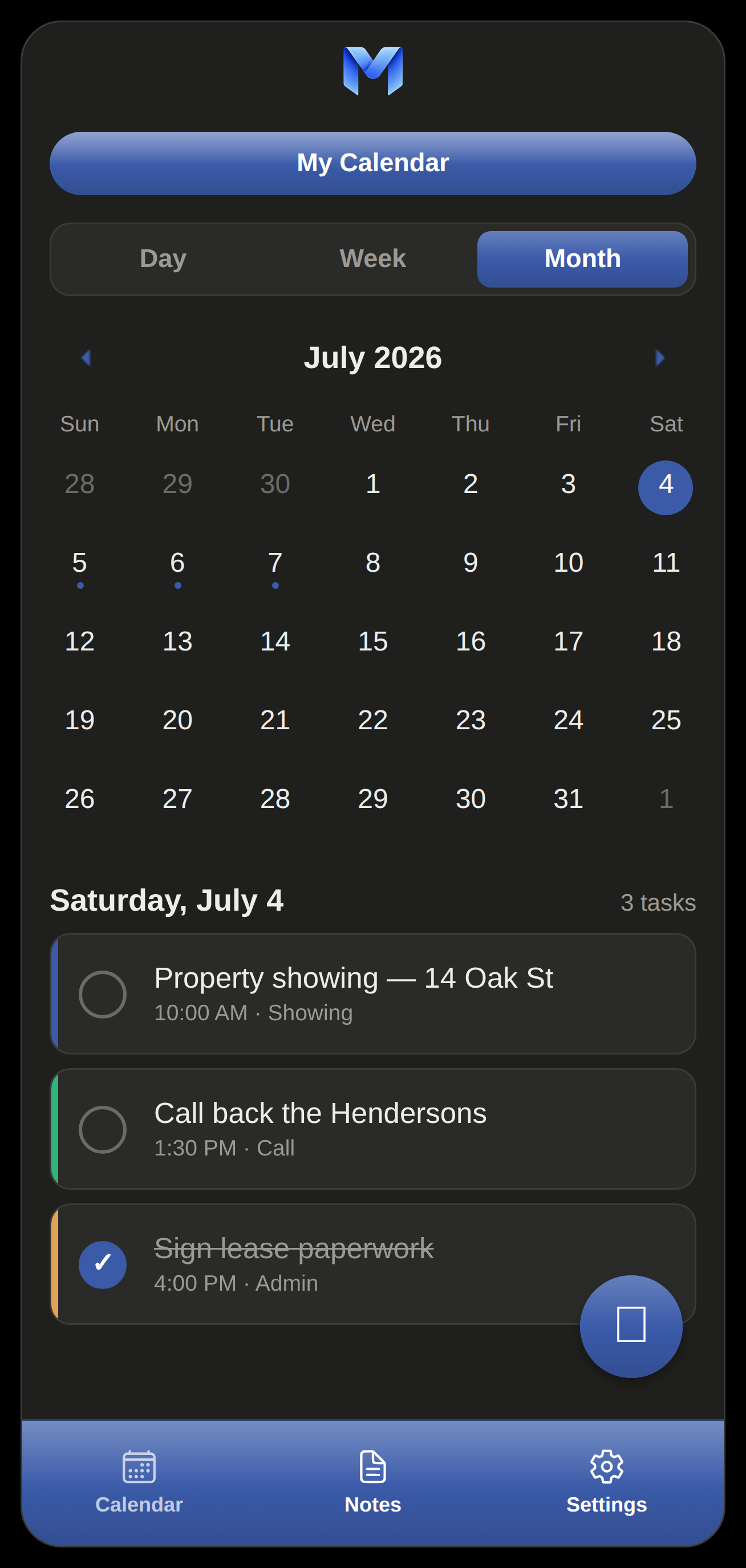 Remi — month calendar view